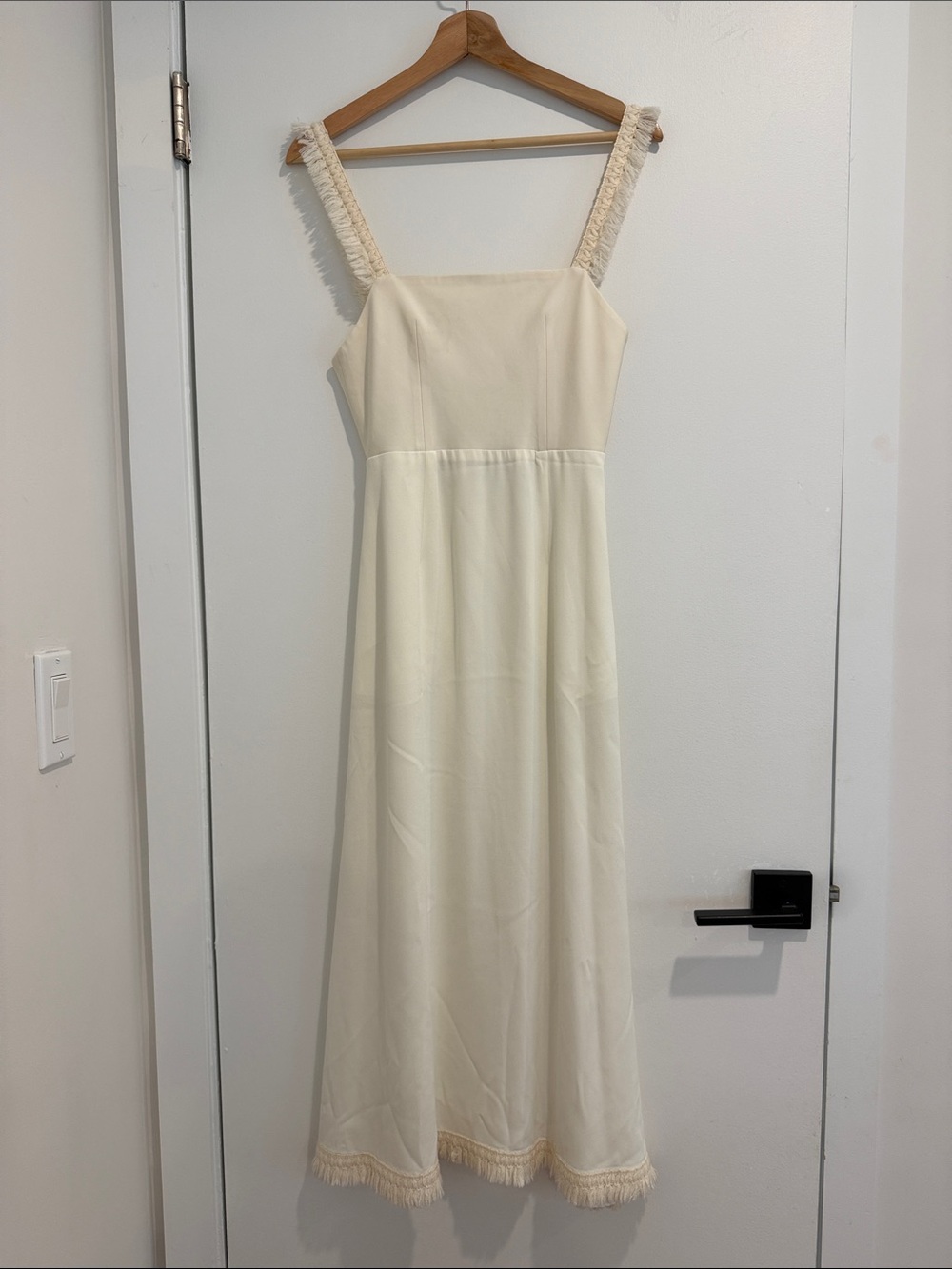 Neutral Midi Dress with Open Back